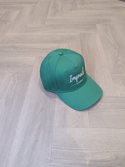 Green Strapback Cap with White Embroidery Logo