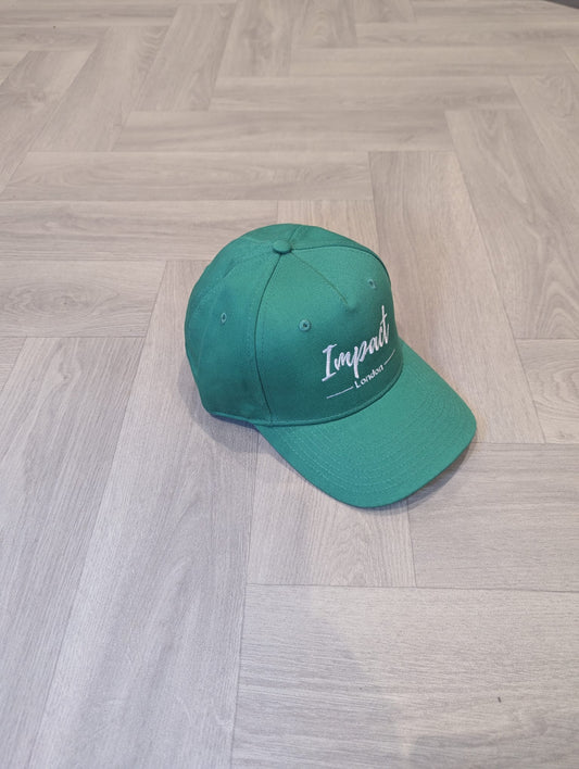 Green Strapback Cap with White Embroidery Logo