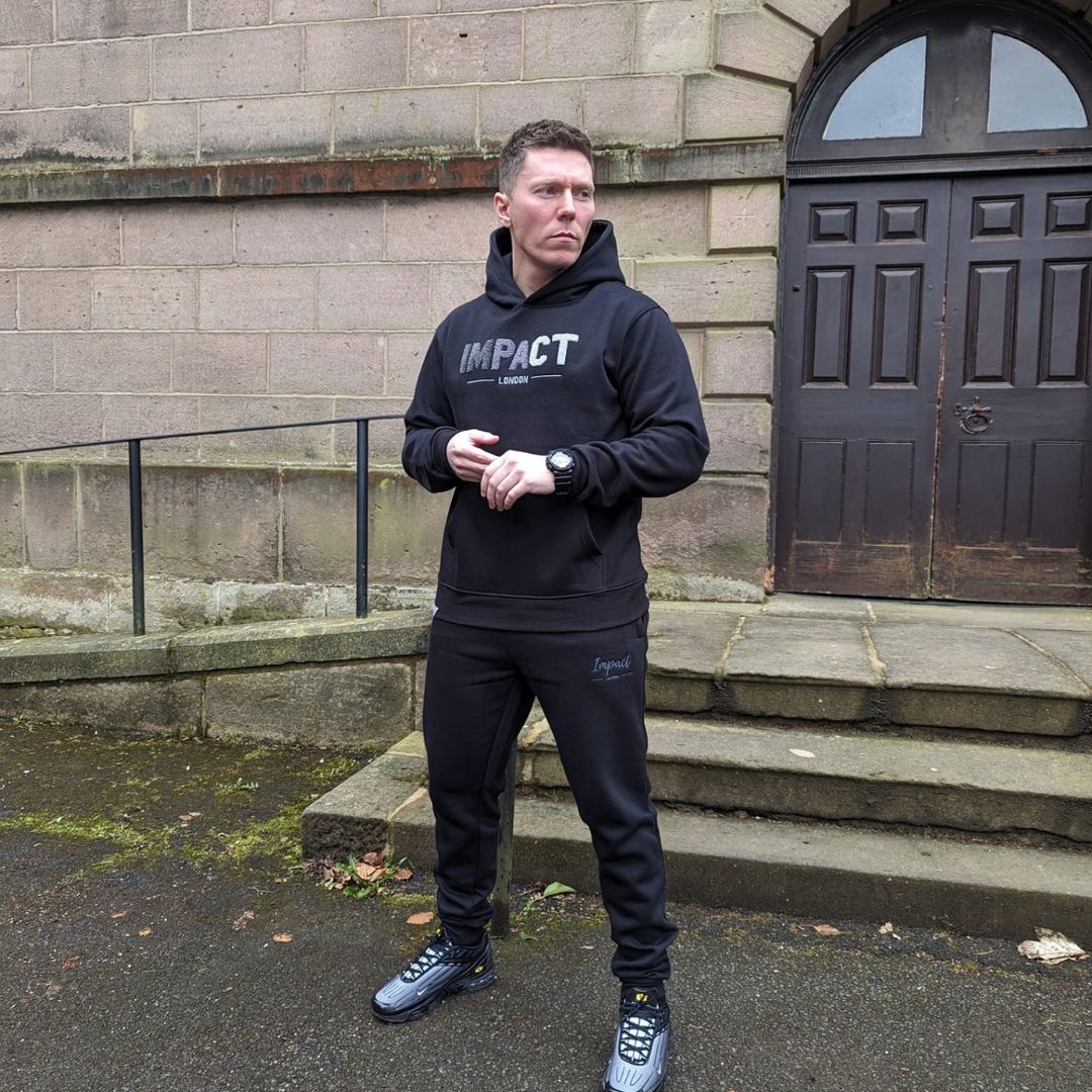 Unisex Jet Black Joggers | Tracksuit Bottoms