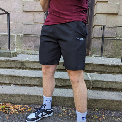 Men's Black Shorts with White Printed Logo