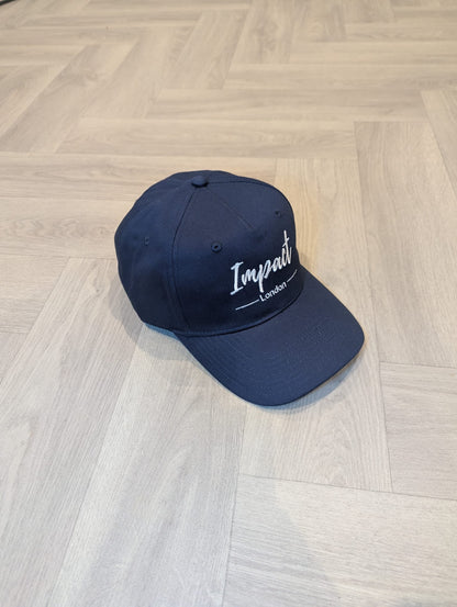 Navy Strapback Cap with White Embroidery Logo