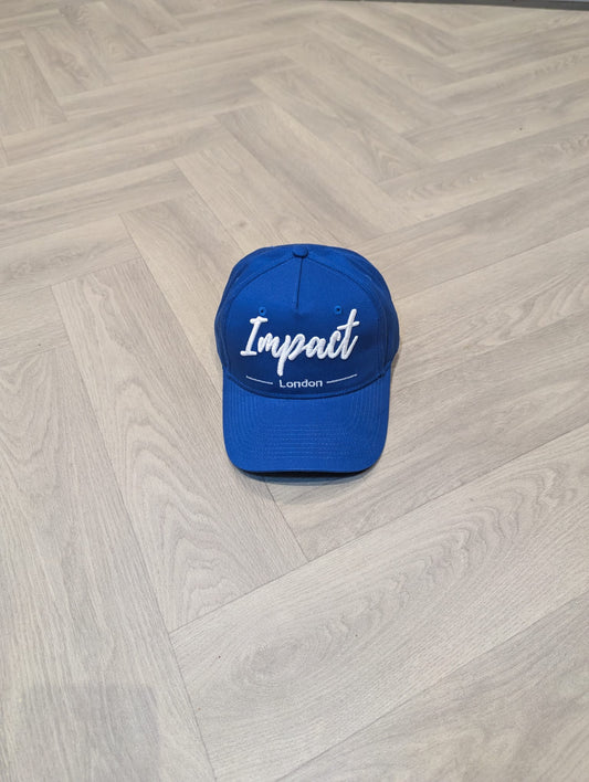 Royal Blue Strapback Cap with White 3D Logo