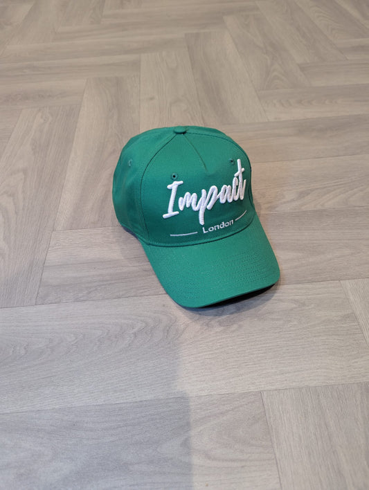 Green Strapback Cap with 3D Logo