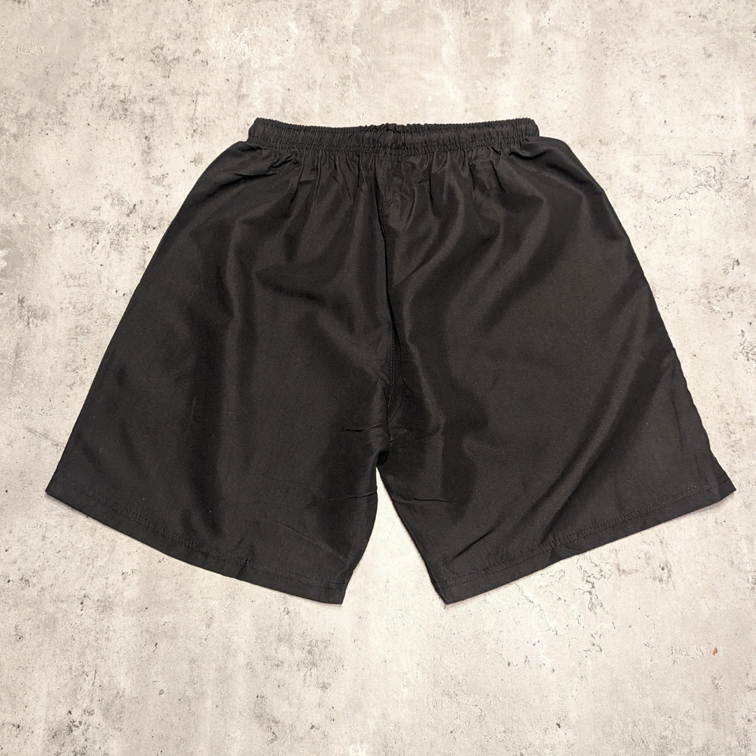 Men's Black Shorts with White Printed Logo