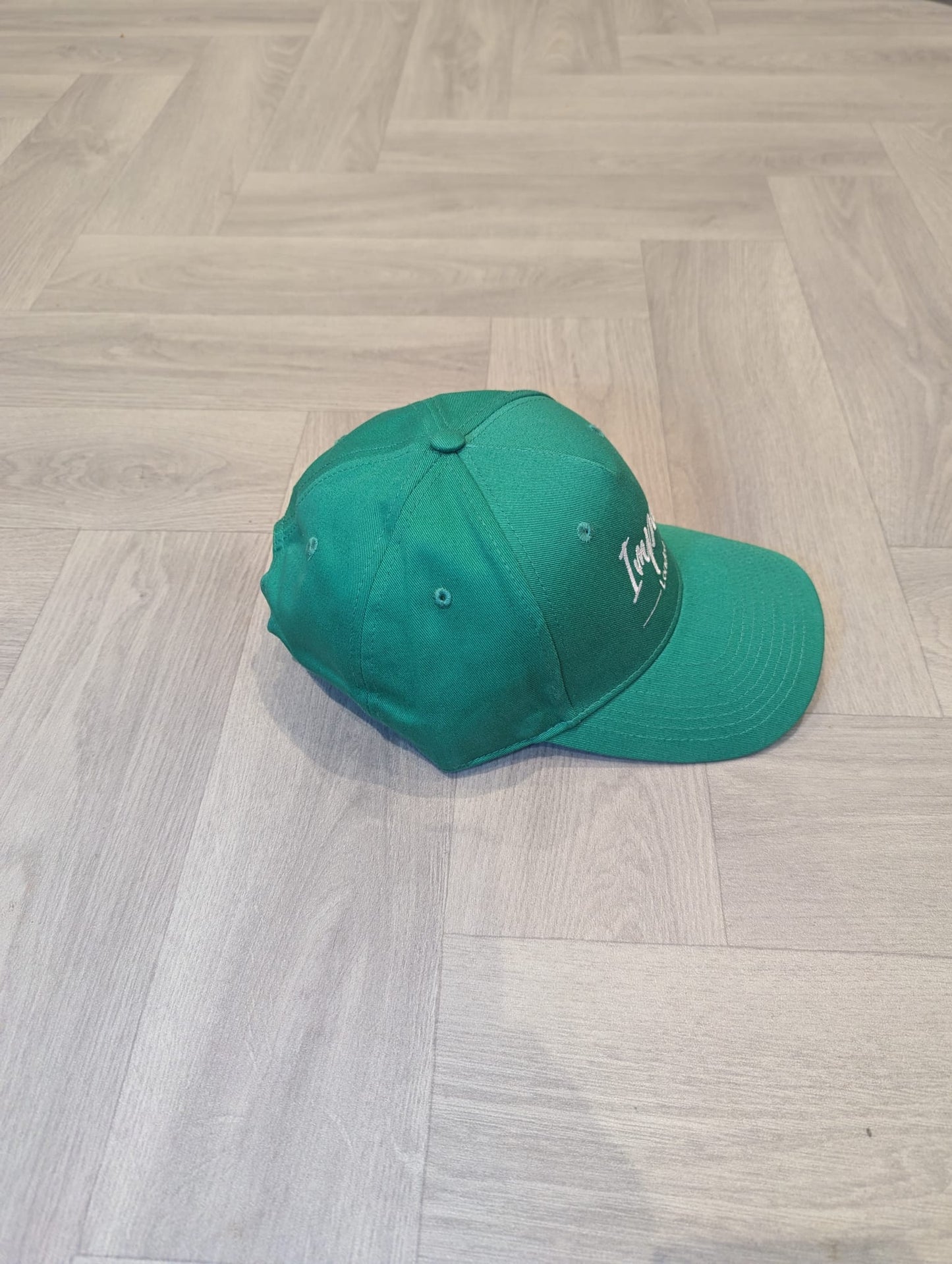 Green Strapback Cap with White Embroidery Logo