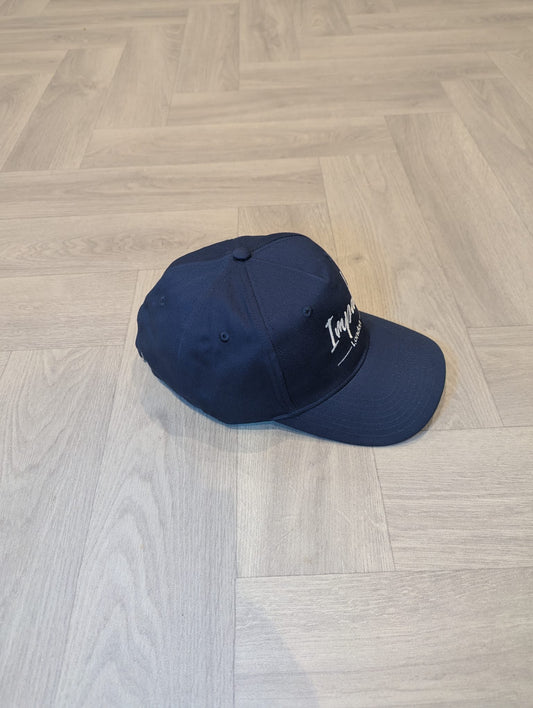 Navy Strapback Cap with White Embroidery Logo