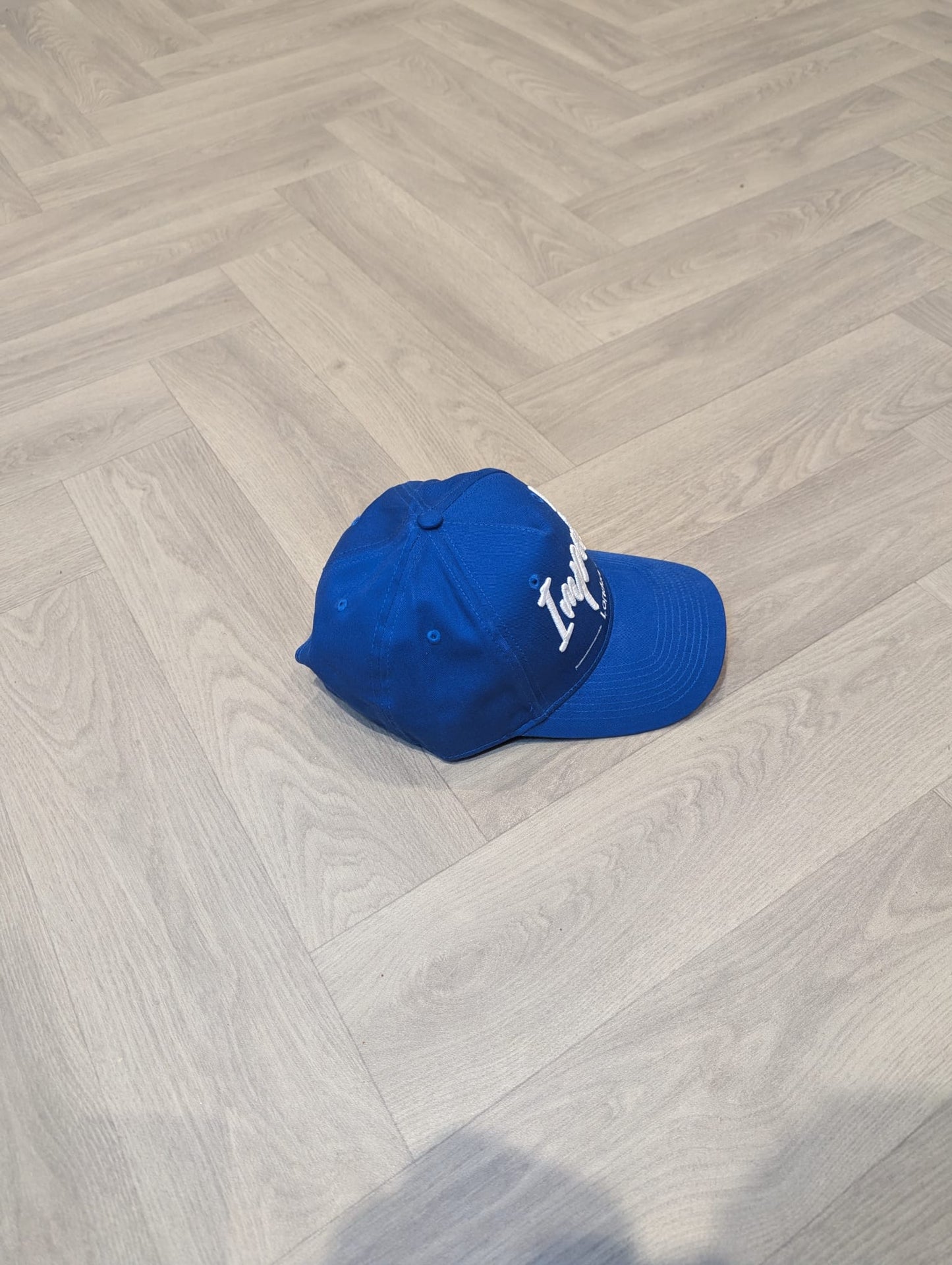 Royal Blue Strapback Cap with White 3D Logo