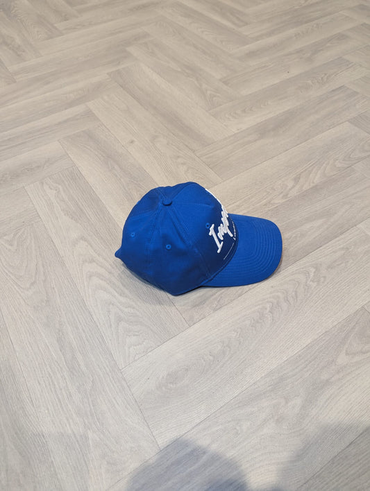Royal Blue Strapback Cap with White 3D Logo