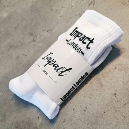 White Socks with Black Logo | Unisex Socks | Accessories